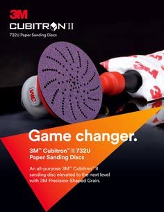 3M Cubitron II Hookit Clean Sanding Paper Disc 732U, 120+ C-Weight, 5 in, Die 500LG, 50 per Inner, 250 per case