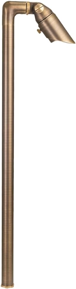 VOLT Innovator 12V Adjustable Cast Brass Path Light (Bronze) with 2W 2700K MR11 LED Bulb for Low Voltage Landscape Lighting on Outdoor Pathway, Walkway, Garden, Driveway or Patio