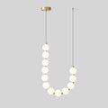 45 Watt LED Home Decorative Light, Entry Light Stair, Brass Finish Adjustable Ball Chandelier, Loft Living Room High Ceiling Lights