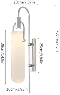 Nordic Modern Long Column Glass LED Wall Lamp - Stylish Silver Light for Bedroom, Hotel Corridor, Bathroom & Decorative Background (Warm Light)