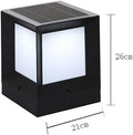 Modern Cube Shape Solar Pillar Lamp Outdoor Waterproof IP55 Column Lamp Aluminum Post Lamp with Acrylic Lampshade Fence Outer Stigma Lamp