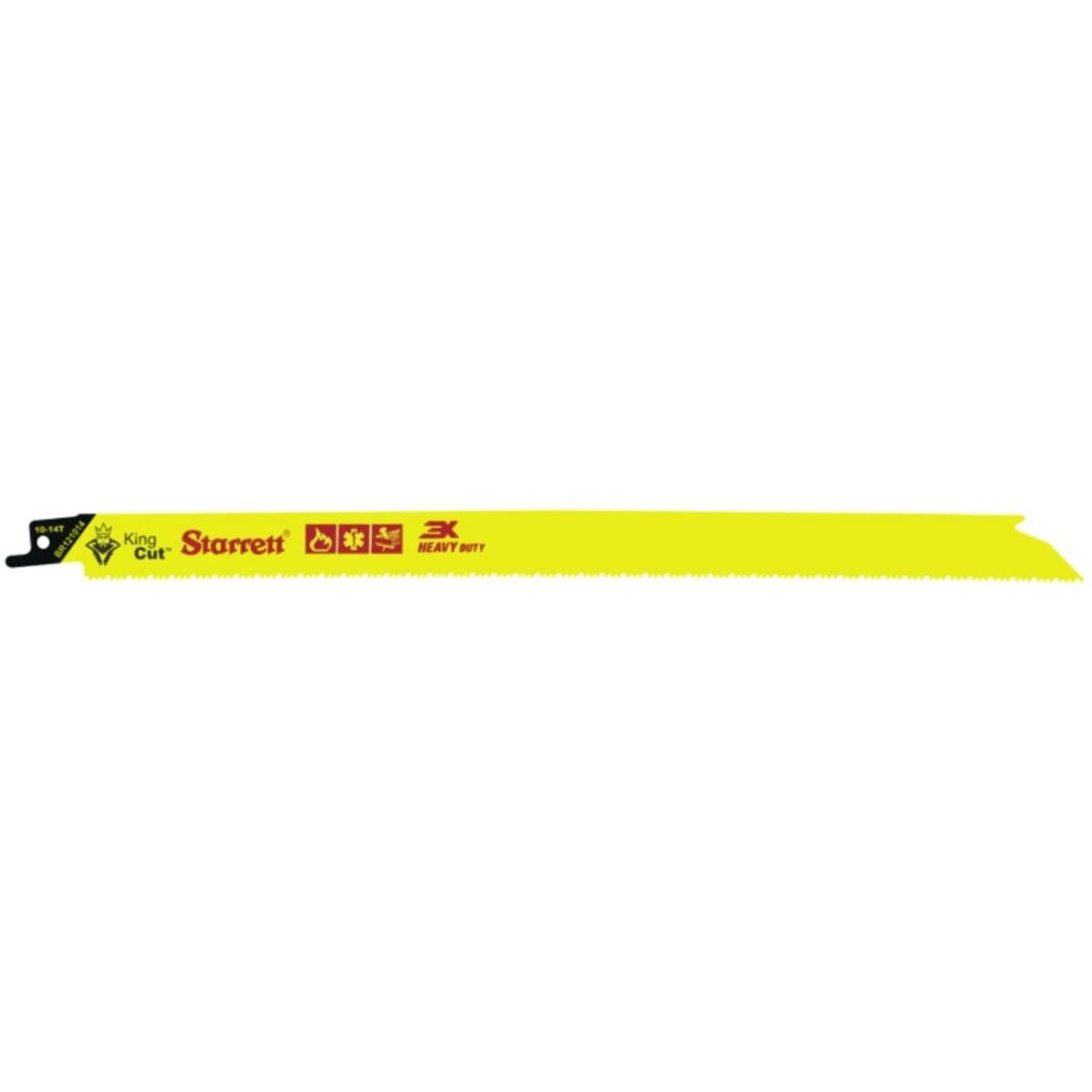 Starrett Bi-Metal King Cut Fire Rescue and Demolition Reciprocating Saw Blade - 12' Length, 3/4' Width, 0.50' Thickness, Straight Shape, 10-14 TPI - 50-Pack - BR121014-50