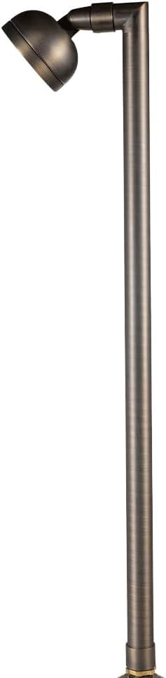 VOLT 12V Brass Round Directional Path & Area Light (Bronze) for Low Voltage Landscape Lighting on Outdoor Pathway, Walkway, Garden, Driveway or Patio