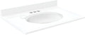 Transolid 1409-7320 37-in x 19-in Cultured Marble Bathroom Vanity Top in White
