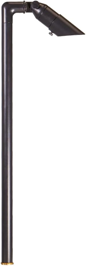 VOLT Innovator 12V Adjustable Cast Brass Path Light (Black) with 2W 2700K MR11 LED Bulb for Low Voltage Landscape Lighting on Outdoor Pathway, Walkway, Garden, Driveway or Patio