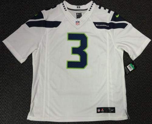 Seattle Seahawks Russell Wilson Autographed Nike Twill Jersey Size XL RW Holo Stock #90928 - Autographed NFL Jerseys