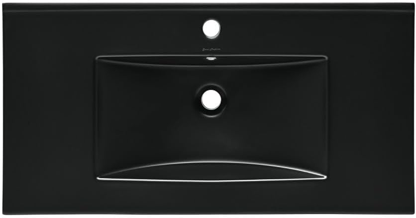 Swiss Madison 36' Vanity Sink Top in Glossy Black