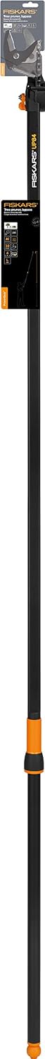 Fiskars Tree Pruner Bypass Long UP84, Non-Stick Coated Blade, Tempered Steel Blades/Aluminium Handle, Length: 2.4 m, Black/Orange, 1001557