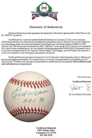 Earl Weaver Signed Official ALBaseball HOF 96 Autograph Orioles Manager Cbm COA - Autographed Baseballs