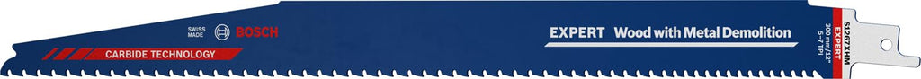 Bosch Professional 10x Expert 'Wood with Metal Demolition' S 1267 XHM Reciprocating Saw Blade (for Wood with Tough Metal, Length 300 mm, Accessories Reciprocating Saw)