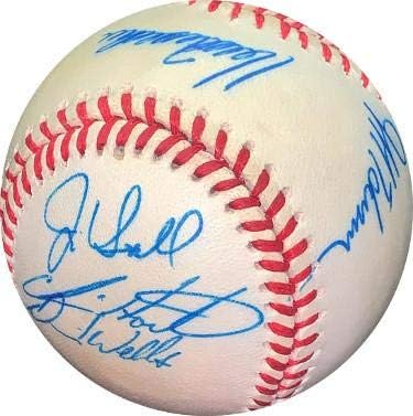 David Wells/Chris Hoiles/Jeff Huson signed ROAL Rawlings OFC American League Baseball minor tone +2- JSA #EE62977 (94 Orioles) - Autographed Baseballs