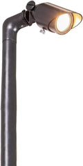 VOLT Innovator 12V Adjustable Cast Brass Path Light (Black) with 2W 2700K MR11 LED Bulb for Low Voltage Landscape Lighting on Outdoor Pathway, Walkway, Garden, Driveway or Patio