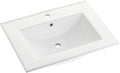 Kingston Brass LBT24187W1 Ultra Modern 24-Inch Ceramic Vanity Sink Top (1 Hole) in White
