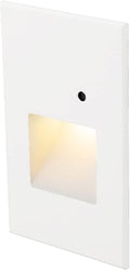 WAC Landscape Lighting, LEDme 120V LED Vertical Indoor and Outdoor Step and Wall Light with Daylight Photocell Sensor Amber 1800K LED in White