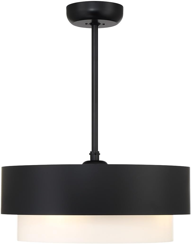 Savoy House 22-FD-445-89 Diana Fandelier Mid-Century Modern Chandelier Ceiling Fan with Remote and Light, DC Motor, 24' W x 11' H, Matte Black