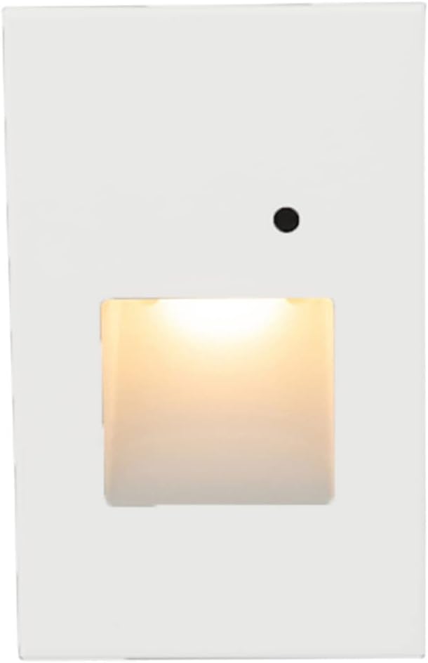 WAC Landscape Lighting, LEDme 120V LED Vertical Indoor and Outdoor Step and Wall Light with Daylight Photocell Sensor Amber 1800K LED in White