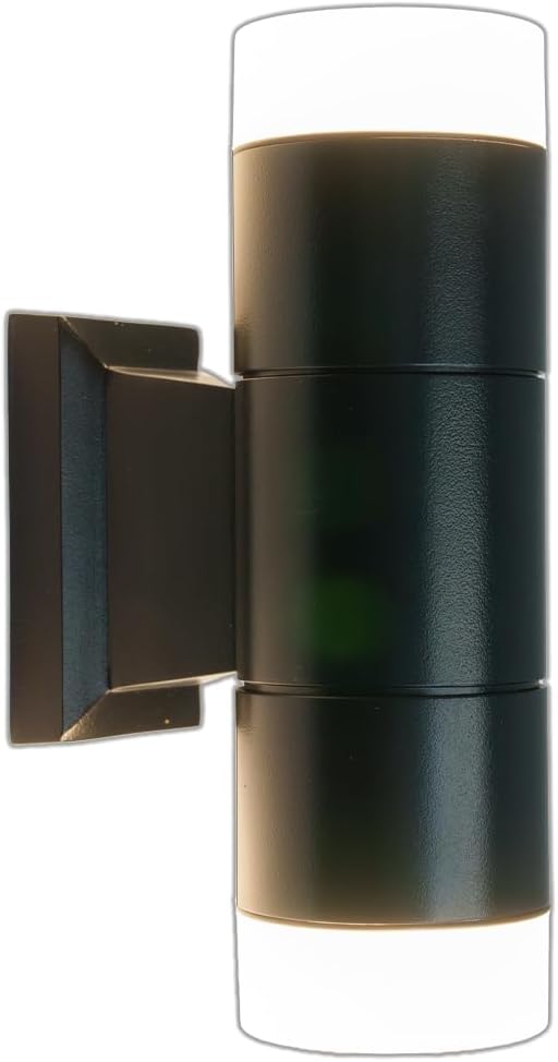 VOLT 12V Cast Brass Up/Down Outdoor Sconce (Black) with Lanai Tube Top/Bottom for Low Voltage Landscape Lighting