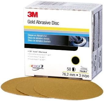 3M 00912 Hookit Gold 3' P500A Grit Disc, (Box of 50) - 4-Box Pack