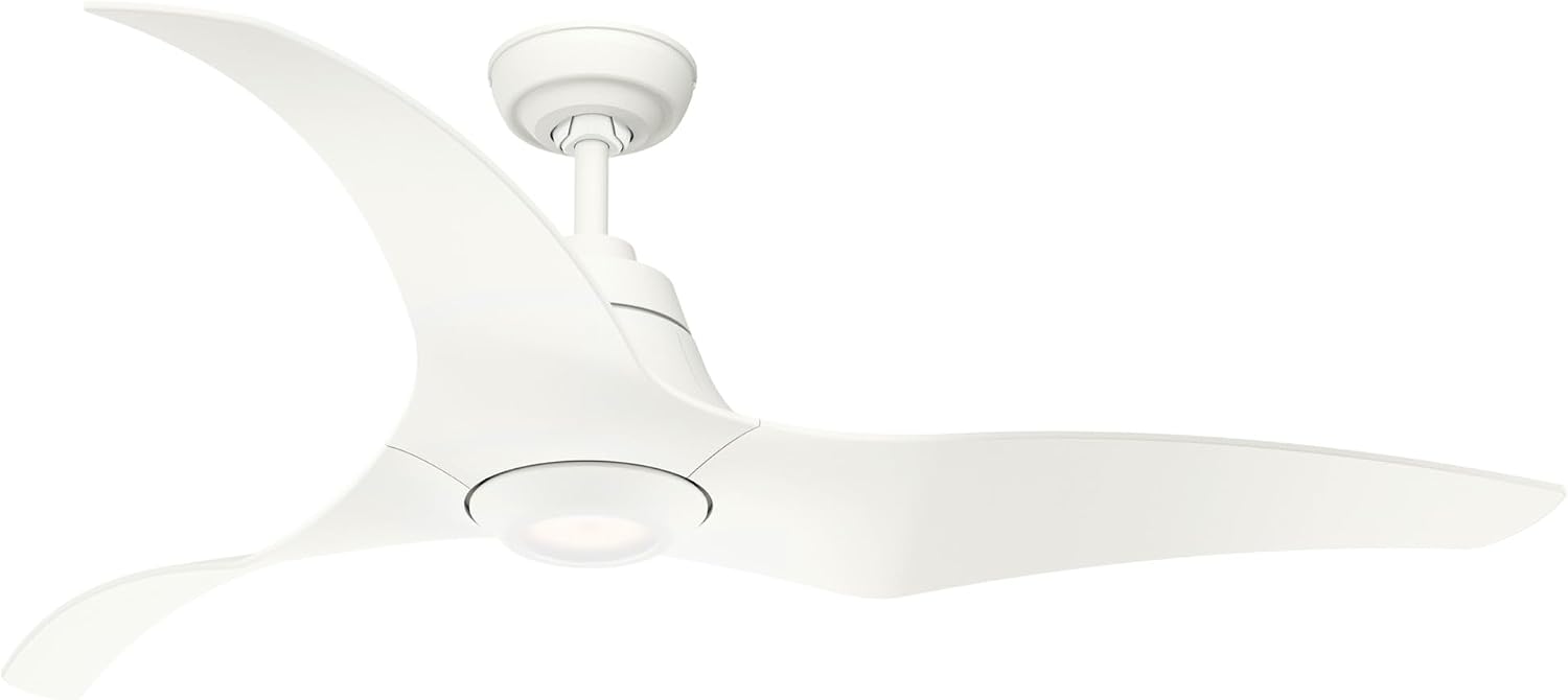 Hunter Fan 60 inch Ceiling Fan with Light and Remote, Outdoor or Indoor White Ceiling Fan for Porch, Living Room, Office, Kitchen, Garage, 3 Blades (Renewed)