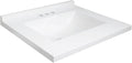 Design House Camilla II Vanity Top, Cultured Marble, Centerset Mount, Integrated Backsplash, Stain Resistant, Rectangle Bowl, White, 22 in D x 22 in W x 8.6 in H, Item 630210