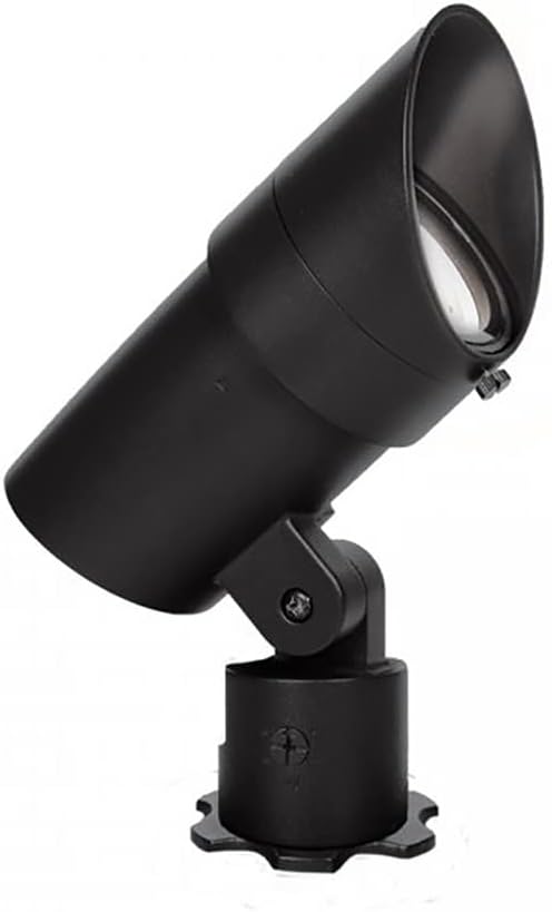 WAC Landscape Lighting, LED 120V Line Voltage Medium Size Accent Light with Adjustable Beam Angle and Integral Brightness Control 3000K Warm White Built-in LED in Black