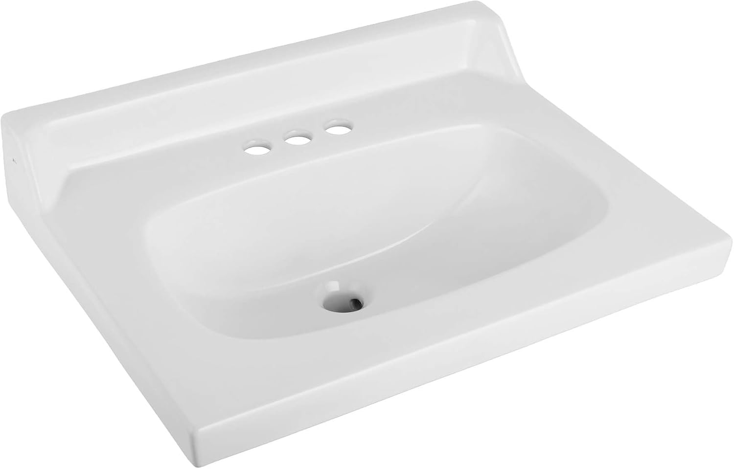 Fine Fixtures Ceramic Bathroom Sink Top with Raised Back - Fits Standard 24' Vanity | Elegant and Durable Bathroom Sinks for Modern Homes - Upgrade Your Space - Perfect for Any Bathroom Design