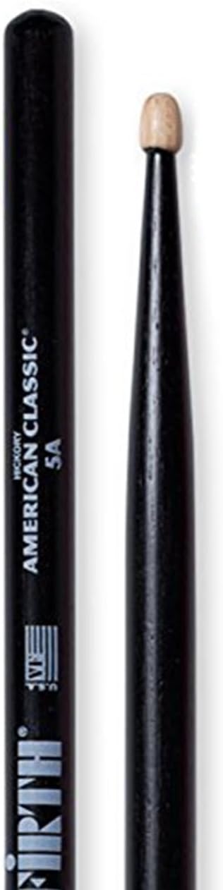 Vic Firth American Classic 5A Black Drumsticks - 12 Pairs with Austin Bazaar Polishing Cloth