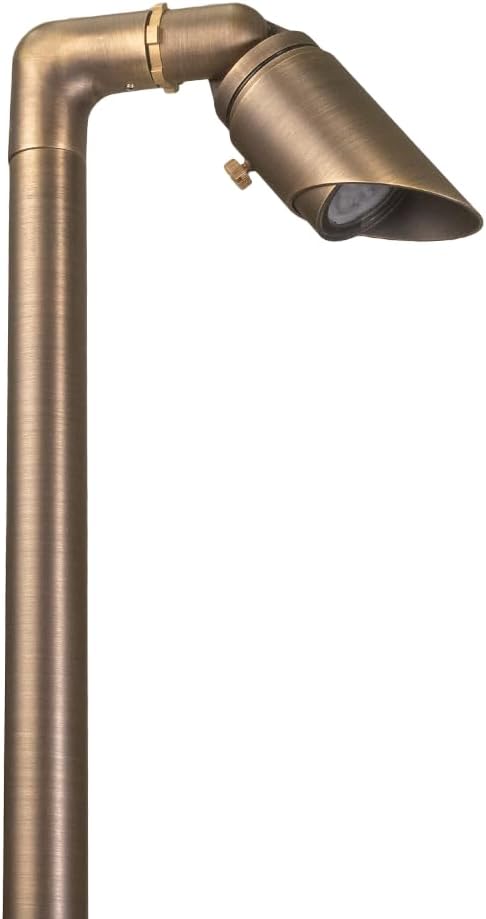 VOLT Innovator 12V Adjustable Cast Brass Path Light (Bronze) with 2W 2700K MR11 LED Bulb for Low Voltage Landscape Lighting on Outdoor Pathway, Walkway, Garden, Driveway or Patio