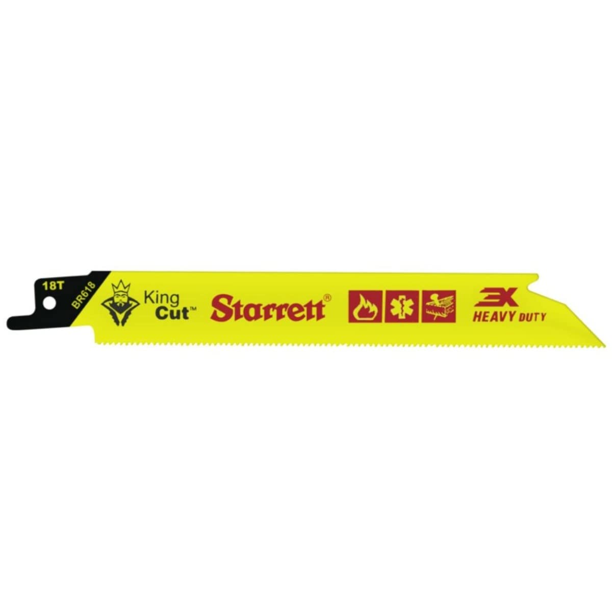 Starrett Bi-Metal King Cut Fire Rescue and Demolition Reciprocating Saw Blade - 6' Length, 3/4' Width, 0.35' Thickness, Straight Shape, 18 TPI - 50-Pack - BR618-50