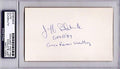 Jeff Blatnick Signed - Autographed Greco Roman Wrestler 3x5 Inch Index Card with inscriptions - 1984 Medalist - Deceased 2012 - UCF Hall of Fame + PSA/DNA Authenticity - PSA Slabbed Holder - College