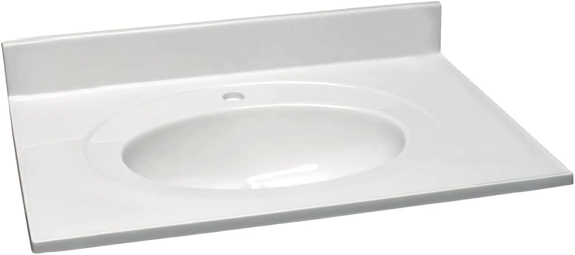 31 Inch Cultured Marble Vanity Top with Backsplash, Improved Package, White – Design House, 554592