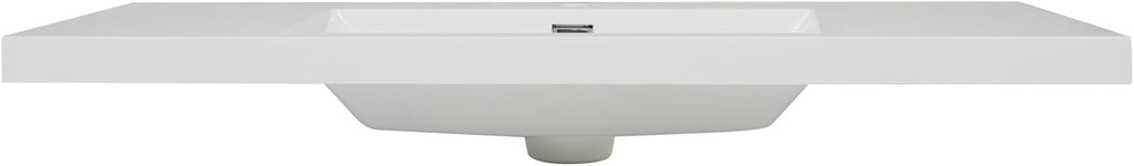 Christopher Knight Home Meril 47.25' Resin Basin for Bathroom Vanity, Bathroom Sinks with 3-Faucet Holes, Vanity Sink Top only, Faucet and Cabinet not Included, Built-in Overflow Feature, White