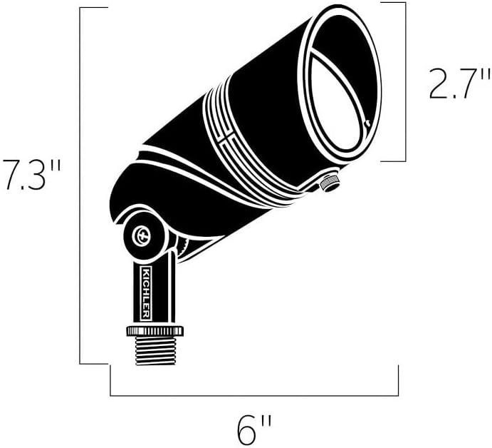 KICHLER Landscape LED 12 Watt 3000K 12 Volt Landscape Accent Light in Textured Architectural Bronze Finish, 16156AZT30