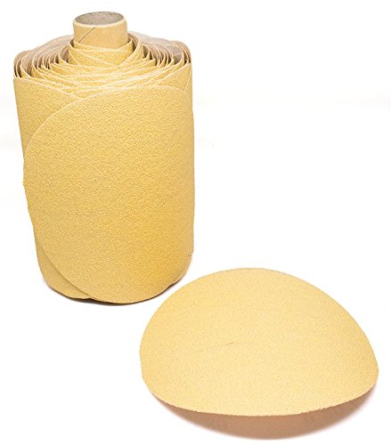 Benchmark Abrasives 5' PSA Gold Self Adhesive DA Sanding Disc Roll Aluminum Oxide Grains Designed for Surface Blending Edge Sanding General Stock Removal Orbital Sanders (1000 Discs) - 80 Grit