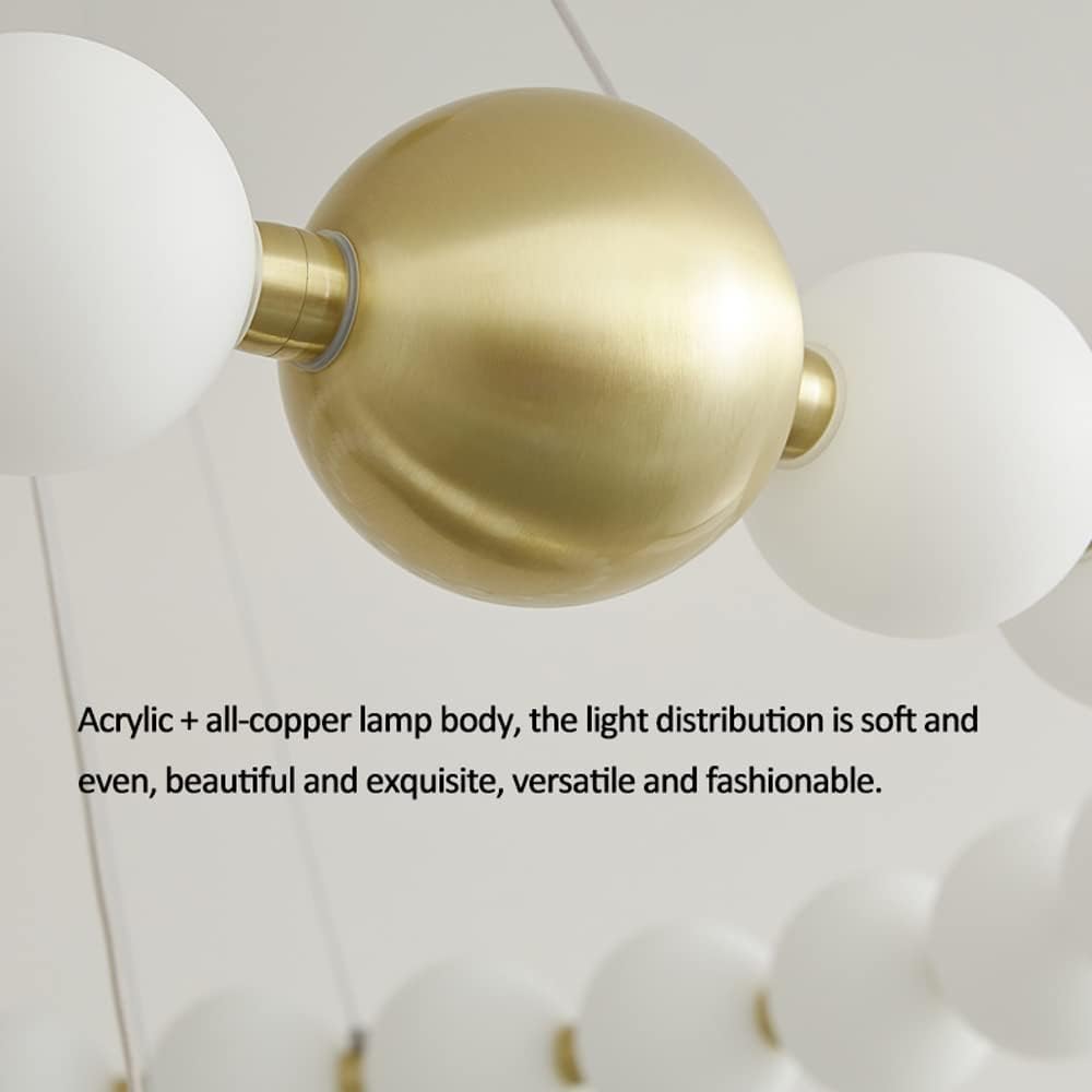 135W LED Indoor Home Decor Staircase Chandelier for Entrway Lights Dimmable Ball Pendant Light in Brass Finish 3 Lights Hight Ceiling Fixtures for Living Room Loft