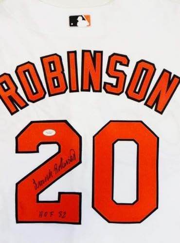 Topps Frank Robinson Signed Orioles Majestic Authentic Jersey W/ Insc- Jsa W - Autographed Mlb Jerseys