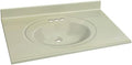 Transolid 1409-7522 25-in x 22-in Cultured Marble Bathroom Vanity Top in White on Bone