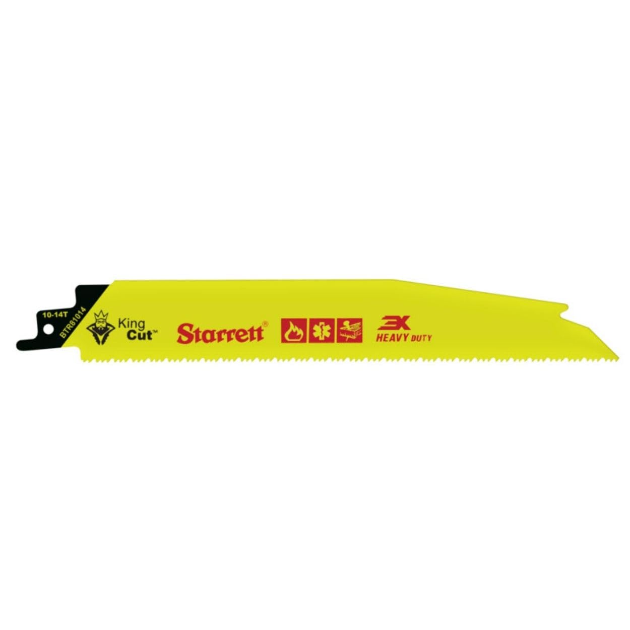 Starrett Bi-Metal King Cut Fire Rescue and Demolition Reciprocating Saw Blade - 8' Length, 1' Width, 0.63' Thickness, Tapered Blade, 10-14 TPI - 50-Pack - BTR81014-50