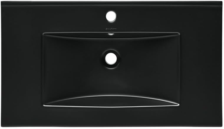 Swiss Madison 30' Vanity Sink Top in Glossy Black