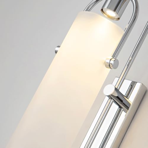 Nordic Modern Long Column Glass LED Wall Lamp - Stylish Silver Light for Bedroom, Hotel Corridor, Bathroom & Decorative Background (Warm Light) (Neutral Light)