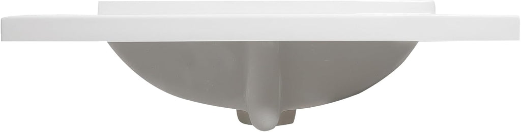 Design House Camilla II Vanity Top, Cultured Marble, Centerset Mount, Integrated Backsplash, Stain Resistant, Rectangle Bowl, White, 22 in D x 22 in W x 8.6 in H, Item 630210