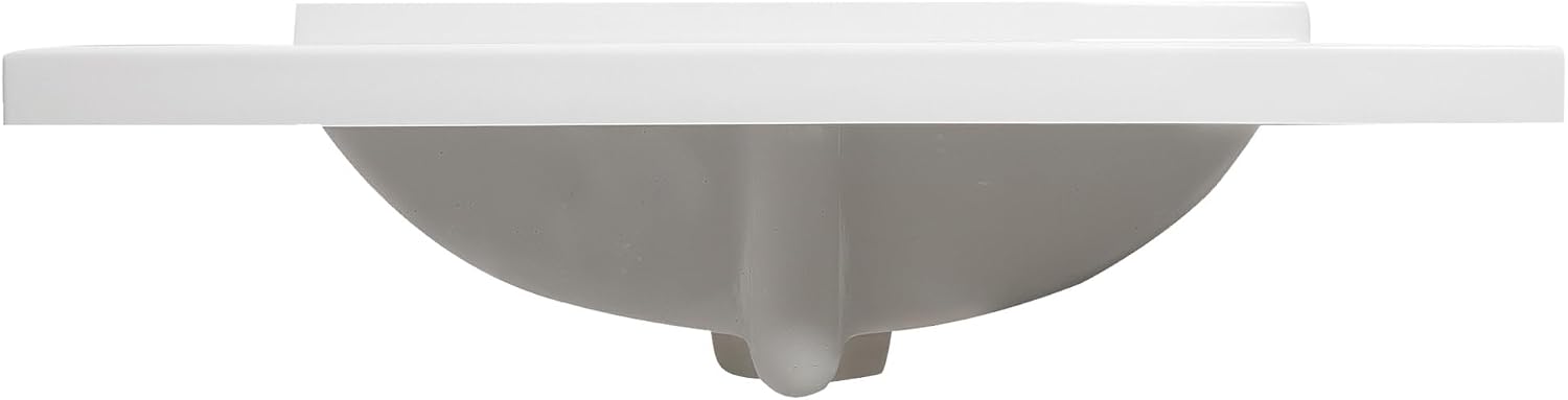 Design House Camilla II Vanity Top, Cultured Marble, Centerset Mount, Integrated Backsplash, Stain Resistant, Rectangle Bowl, White, 22 in D x 22 in W x 8.6 in H, Item 630210