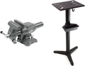 Wilton Multi-Purpose Bench Vise, 6-1/2' Jaw Width, 6-1/4' Jaw Opening, 3-1/4' Throat (Model 650P) & WEN Bench Grinder Stand, 32-Inch with Water Pot (4288T), Black