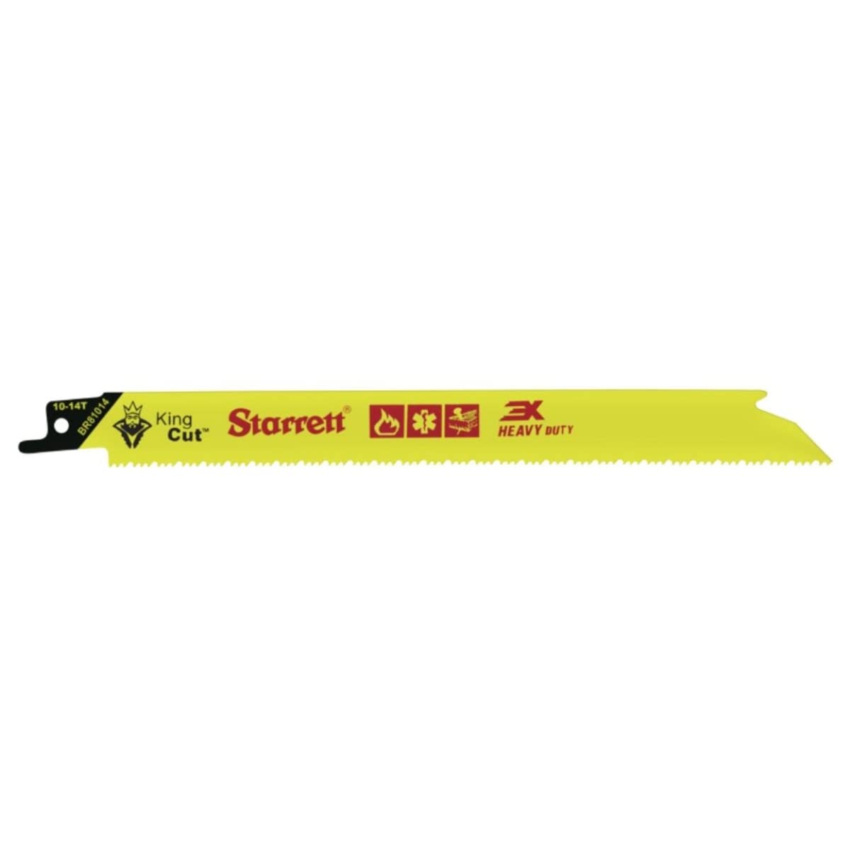 Starrett Bi-Metal King Cut Fire Rescue and Demolition Reciprocating Saw Blade - 8' Length, 3/4' Width, 0.50' Thickness, Straight Shape, 10-14 TPI - 50-Pack - BR81014-50