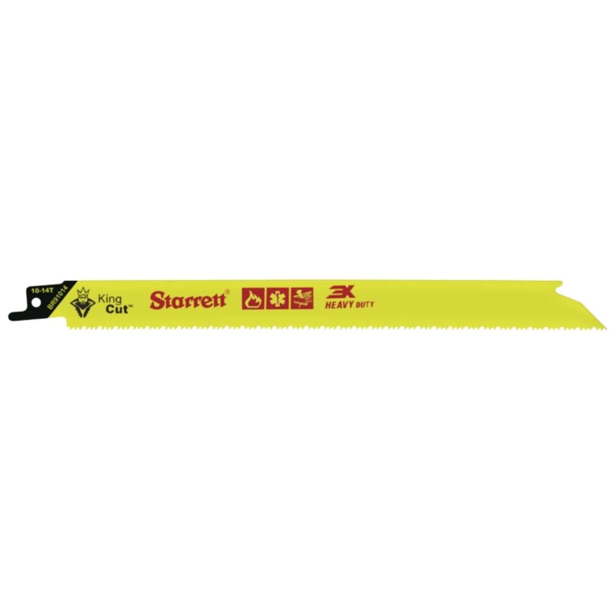 Starrett Bi-Metal King Cut Fire Rescue and Demolition Reciprocating Saw Blade - 9' Length, 3/4' Width, 0.50' Thickness, Straight Shape, 10-14 TPI - 50-Pack - BR91014-50