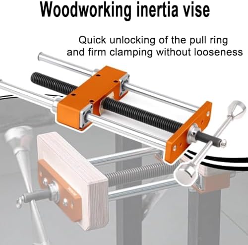 Woodworking Desktop Inertia Vise, 0-300mm Clamp Range, M8 Compatible, Rotating Handle,for Workshops & DIY Projects, Heavy-Duty Crafting Tool