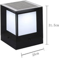 Modern Cube Shape Solar Pillar Lamp Outdoor Waterproof IP55 Column Lamp Aluminum Post Lamp with Acrylic Lampshade Fence Outer Stigma Lamp