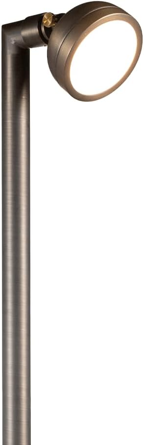 VOLT 12V Brass Round Directional Path & Area Light (Bronze) for Low Voltage Landscape Lighting on Outdoor Pathway, Walkway, Garden, Driveway or Patio