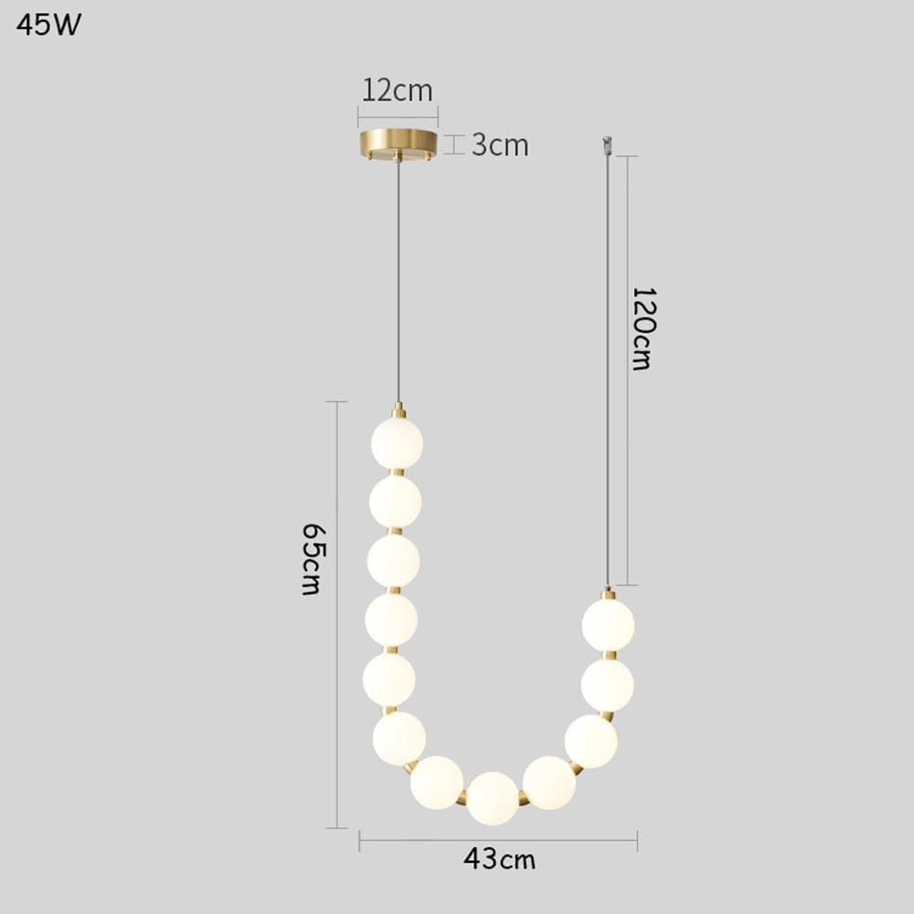 45 Watt LED Home Decorative Light, Entry Light Stair, Brass Finish Adjustable Ball Chandelier, Loft Living Room High Ceiling Lights