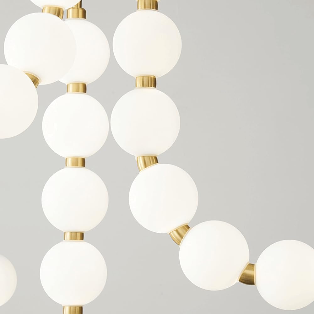 45 Watt LED Home Decorative Light, Entry Light Stair, Brass Finish Adjustable Ball Chandelier, Loft Living Room High Ceiling Lights